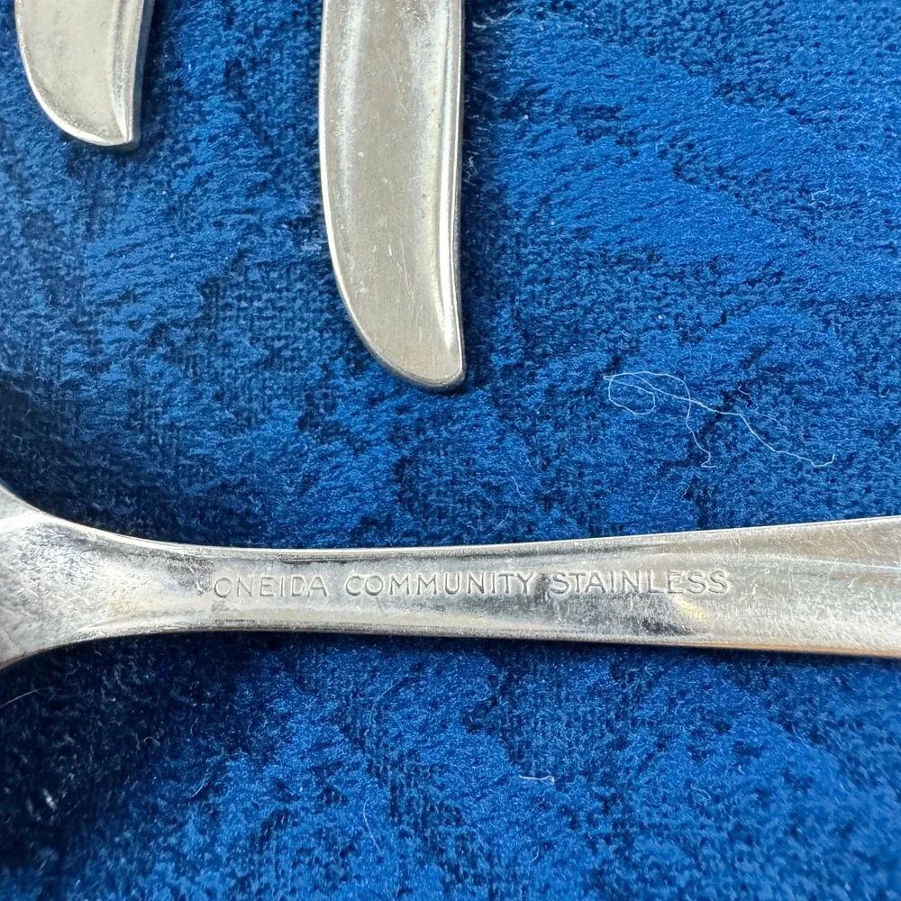 Vintage Oneida Community Twin Star Stainless Flatware 10pc MCM Starburst 1959